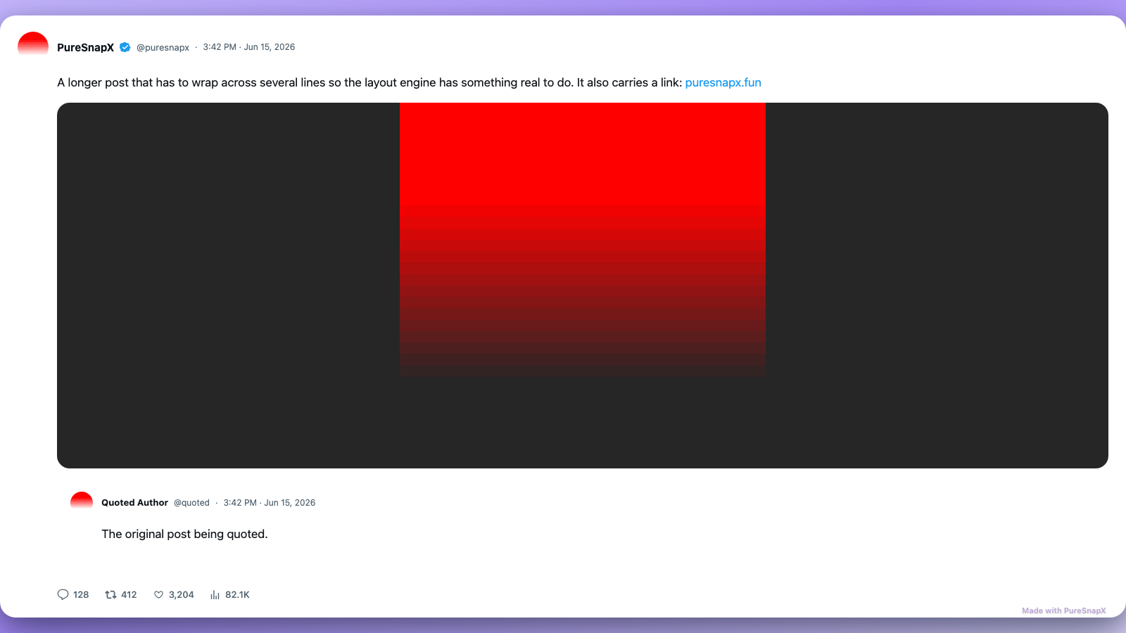 Snap Studio: post capture with quote, media and metrics intact