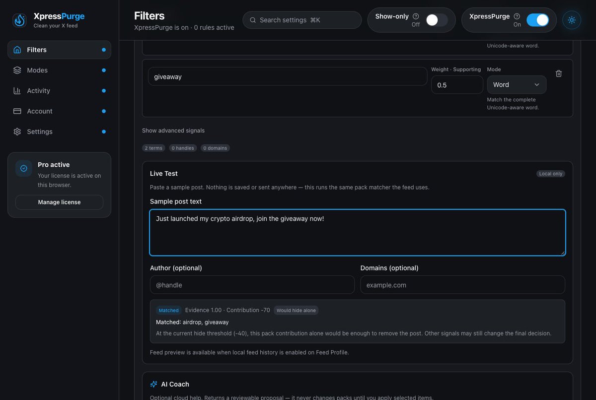 Pack Studio Live Test