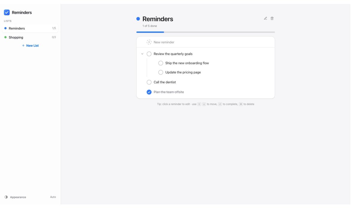 The Qwen 3.8 build: two-pane app chrome, progress header, nested subtasks. Screenshot of the real app.