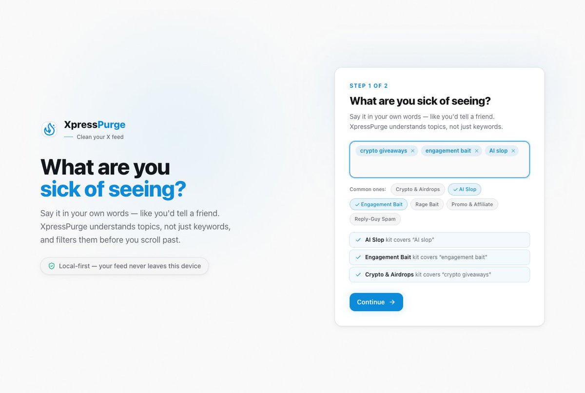 Onboarding: what you're sick of → packs switch on